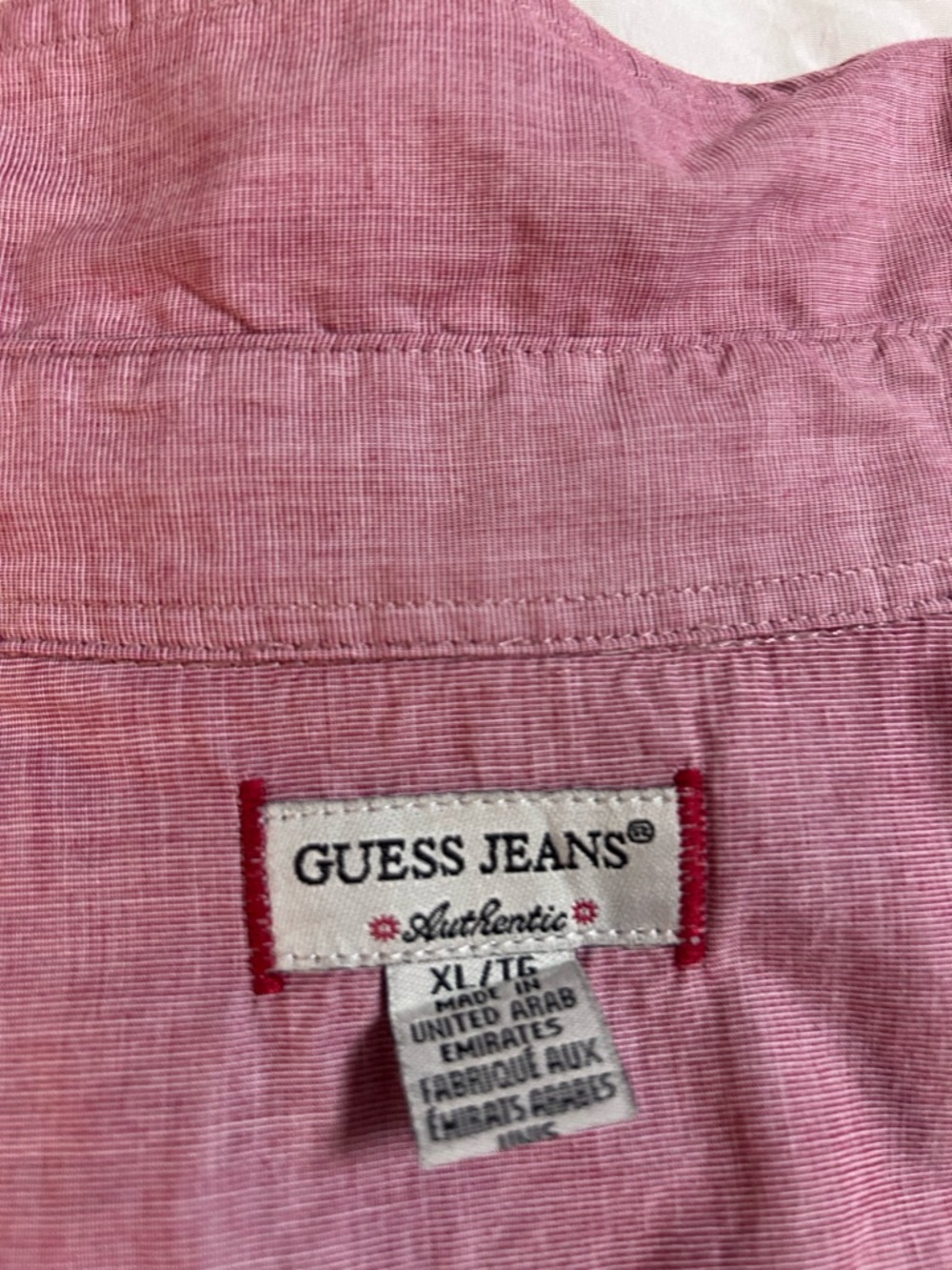 Guess Pink Casual Button Down Shirt
Long Sleeved. Embroidered sun symbol on back